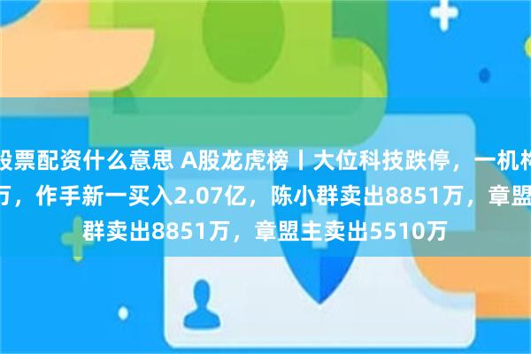 股票配资什么意思 A股龙虎榜丨大位科技跌停，一机构买入2513.56万，作手新一买入2.07亿，陈小群卖出8851万，章盟主卖出5510万