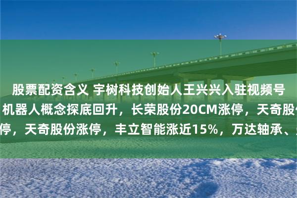 股票配资含义 宇树科技创始人王兴兴入驻视频号分享机器人成长过程，机器人概念探底回升，长荣股份20CM涨停，天奇股份涨停，丰立智能涨近15%，万达轴承、曼恩斯特领涨