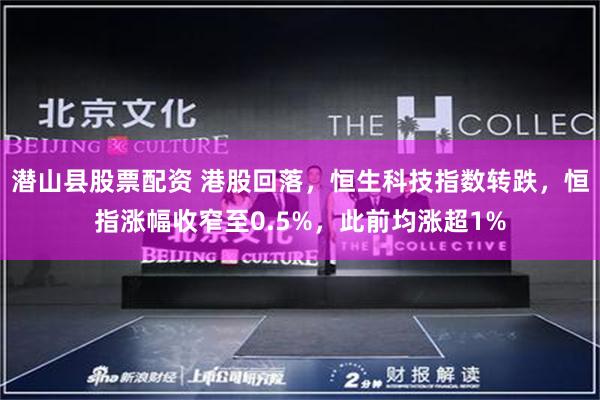 潜山县股票配资 港股回落，恒生科技指数转跌，恒指涨幅收窄至0.5%，此前均涨超1%