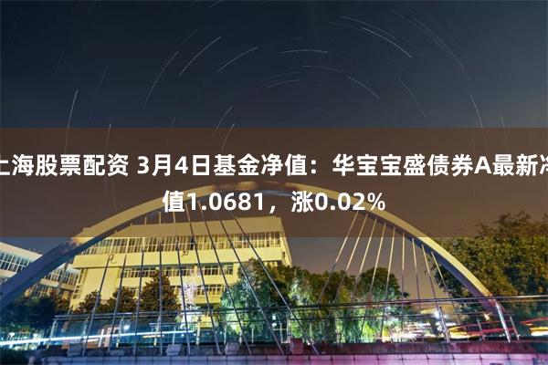上海股票配资 3月4日基金净值：华宝宝盛债券A最新净值1.0681，涨0.02%