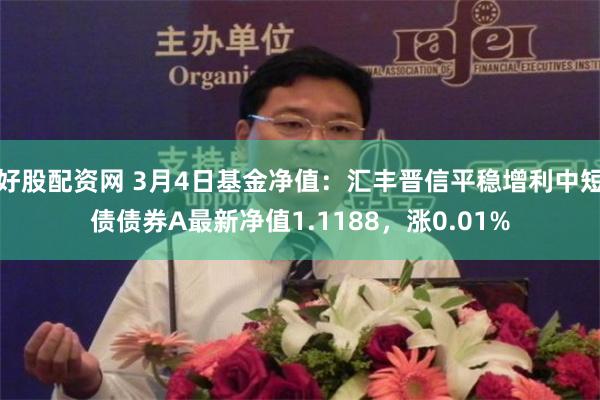 好股配资网 3月4日基金净值：汇丰晋信平稳增利中短债债券A最新净值1.1188，涨0.01%