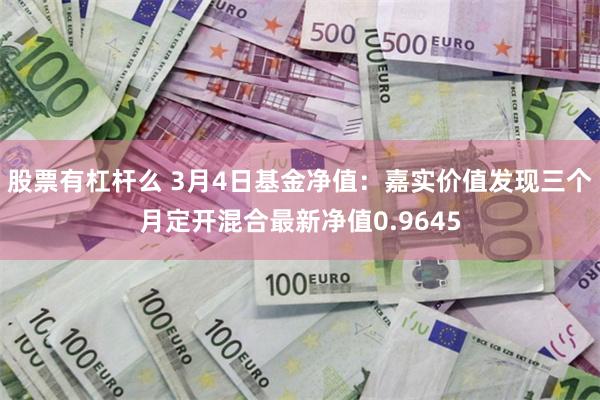股票有杠杆么 3月4日基金净值：嘉实价值发现三个月定开混合最新净值0.9645