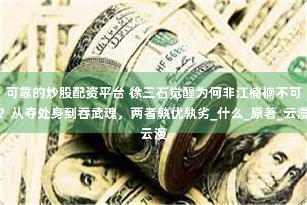 可靠的炒股配资平台 徐三石觉醒为何非江楠楠不可？从夺处身到吞武魂，两者孰优孰劣_什么_原著_云漫