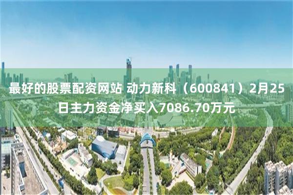最好的股票配资网站 动力新科（600841）2月25日主力资金净买入7086.70万元