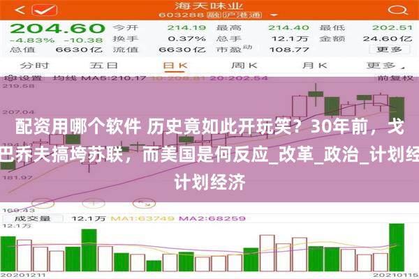 配资用哪个软件 历史竟如此开玩笑？30年前，戈尔巴乔夫搞垮苏联，而美国是何反应_改革_政治_计划经济