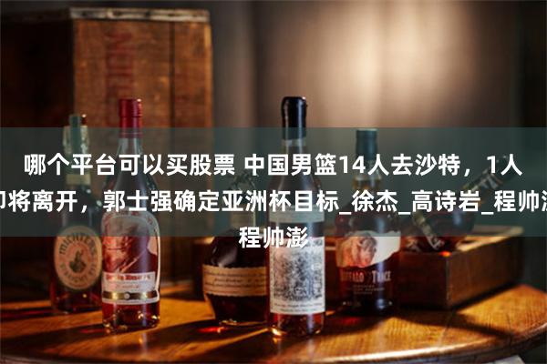 哪个平台可以买股票 中国男篮14人去沙特，1人即将离开，郭士强确定亚洲杯目标_徐杰_高诗岩_程帅澎