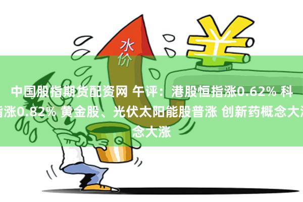 中国股指期货配资网 午评：港股恒指涨0.62% 科指涨0.82% 黄金股、光伏太阳能股普涨 创新药概念大涨
