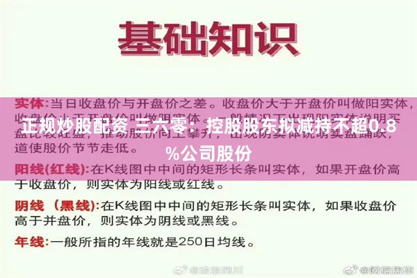 正规炒股配资 三六零：控股股东拟减持不超0.8%公司股份