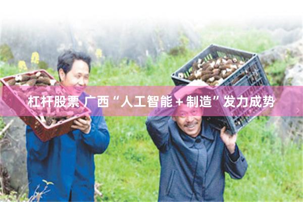 杠杆股票 广西“人工智能＋制造”发力成势