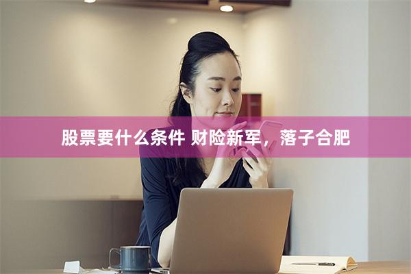 股票要什么条件 财险新军，落子合肥