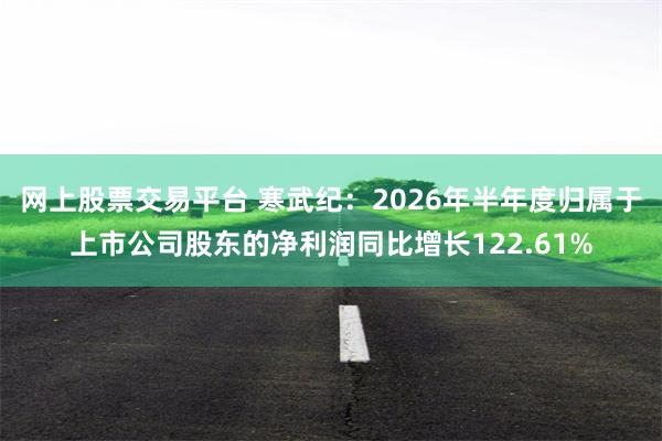网上股票交易平台 寒武纪：2026年半年度归属于上市公司股东的净利润同比增长122.61%