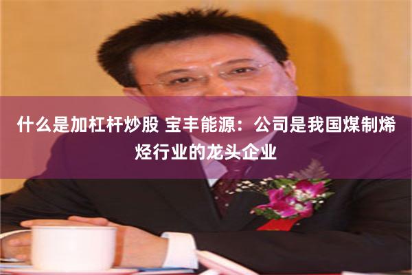 什么是加杠杆炒股 宝丰能源:公司是我国煤制烯烃行业的龙头企业
