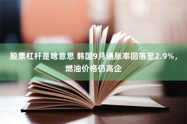 股票杠杆是啥意思 韩国9月通胀率回落至2.9%，燃油价格仍高企