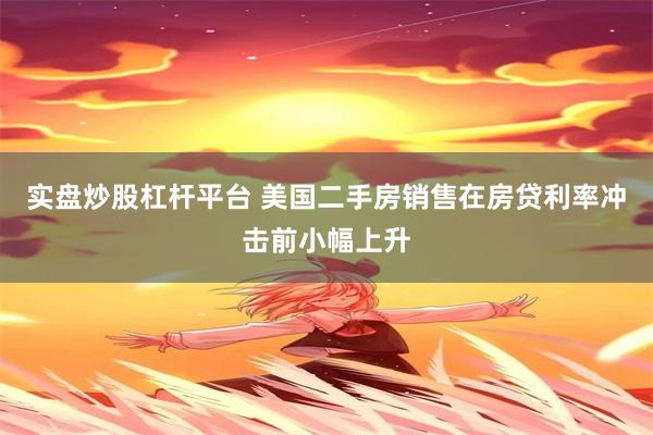 实盘炒股杠杆平台 美国二手房销售在房贷利率冲击前小幅上升