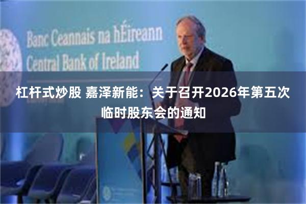 杠杆式炒股 嘉泽新能：关于召开2026年第五次临时股东会的通知